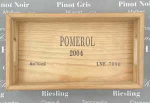 Holztablett aus original Pomerol-Weinkiste