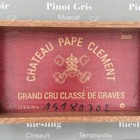 Holztablett aus Weinkiste Chateau Pape Clement